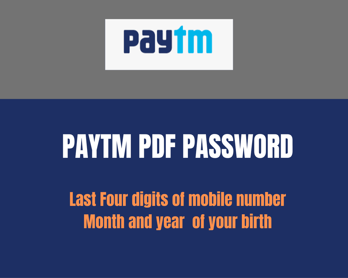 Paytm Statement PDF Password