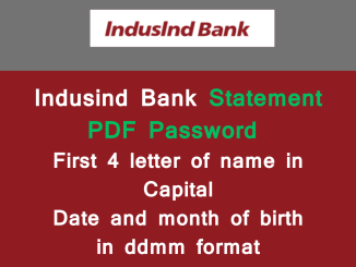 Indusind Bank Statement PDF Password